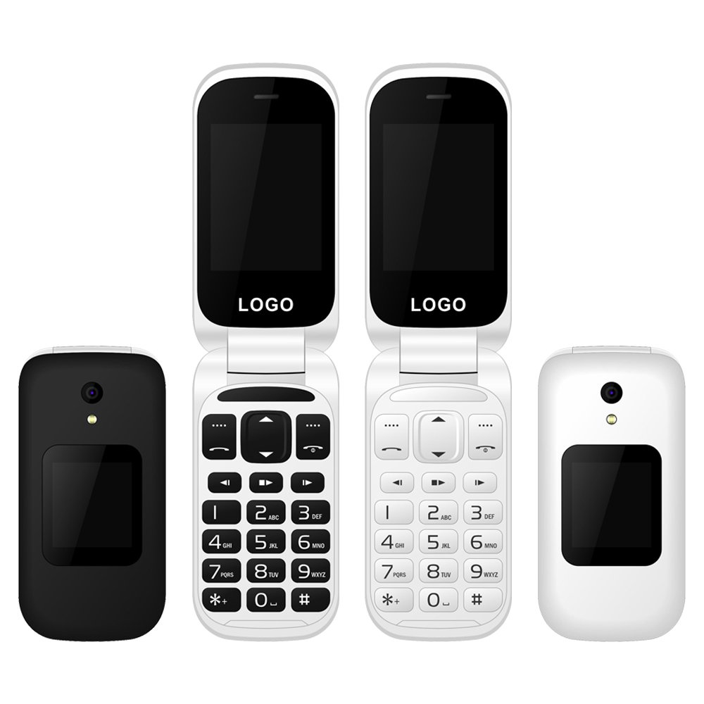 China New Model C300W Dual-SIM Dual-Screen WCDMA Keypad Flip Cellphone 3G with 0.3MP Camera